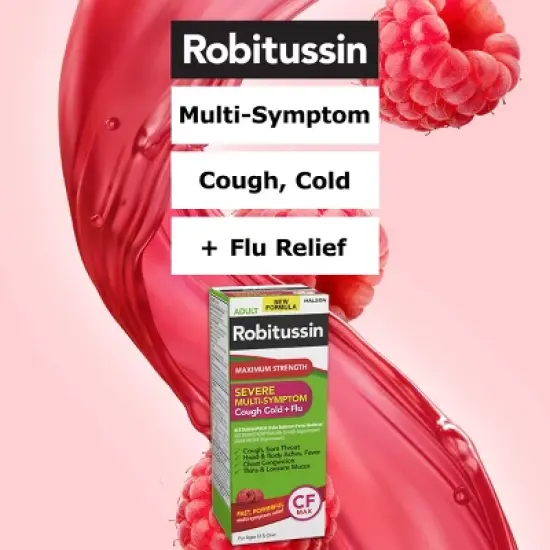 Robitussin Maximum Strength Multi-Symptom Cold Relief Liquid - Dextromethorphan - 8 fl oz image {2}