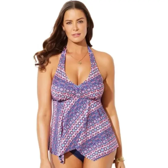 Swimsuits for All Women&rsquo;s Plus Size Handkerchief Halter Tankini Top image {5}