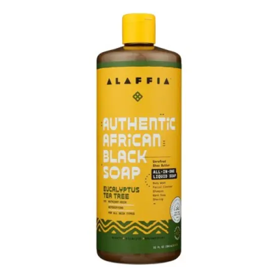 Alaffia Eucalyptus Tea Tree Authentic African Black Soap - 32 fz image {5}