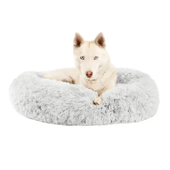 Best Friends by Sheri Donut Shag Frost Dog Bed - Off-White image {3}