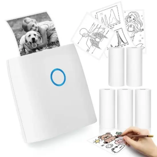 JADENS 2 Inch Mini Sticker Printer JD-21 Bluetooth with 5-roll paper image {9}