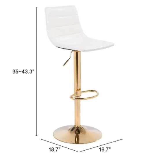 Pierce Barstool White/Gold - ZM Home image {7}