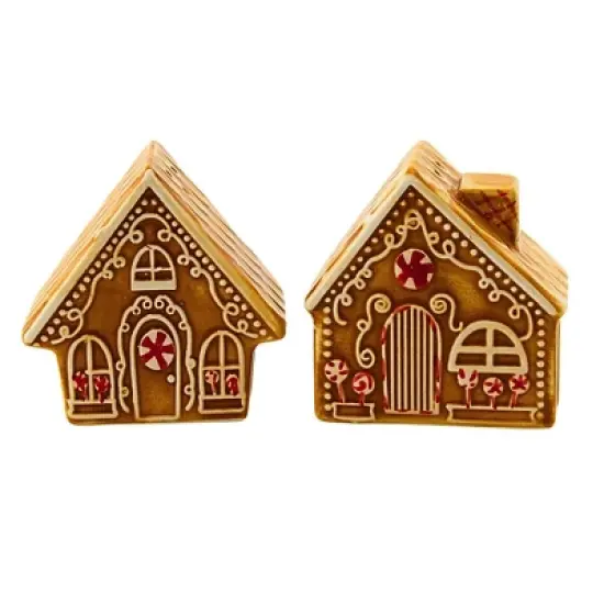 Transpac 2.75 In Peppermint Salt & Pepper Set Christmas Salt And Pepper Shaker , Gingerbread Holidays Candy (2PC) image {3}