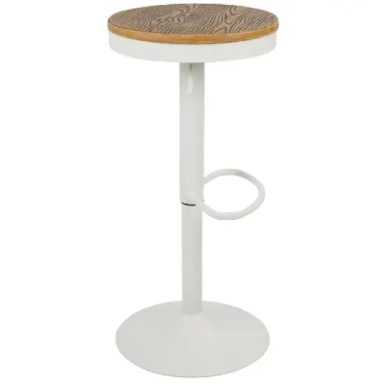 Set of 2 Dakota Industrial Adjustable Barstool with Swivel White - Lumisource image {2}