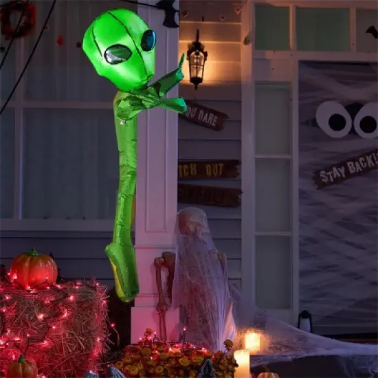 Joyfy 4FT Halloween Inflatable Outdoor Decoration, Crashing Into Tree Inflatable with Built-in LEDs for Halloween Parties Yard Garden Outdoor Decor image {9}