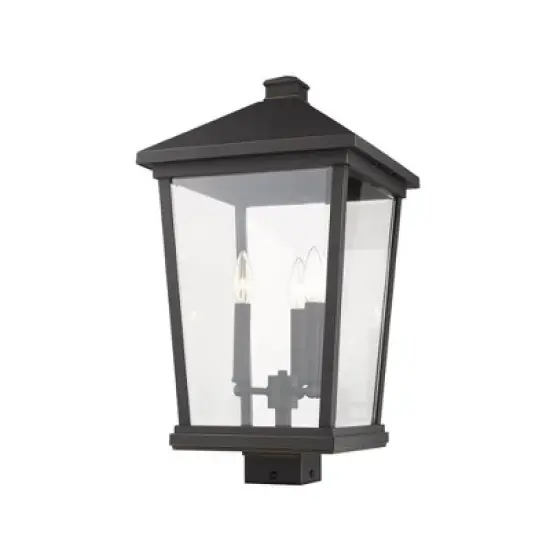 Beacon 3-Light Outdoor Post Light - Dimmable Aluminum Lantern, Wet Rated, 12" x 22.25" image {2}