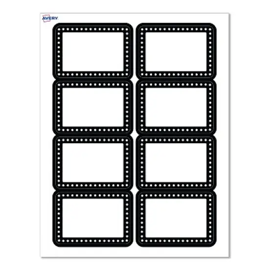 Avery&reg; Name Tags, 2-1/3" x 3-3/8", Black & White Polka Dots, 80ct image {9}