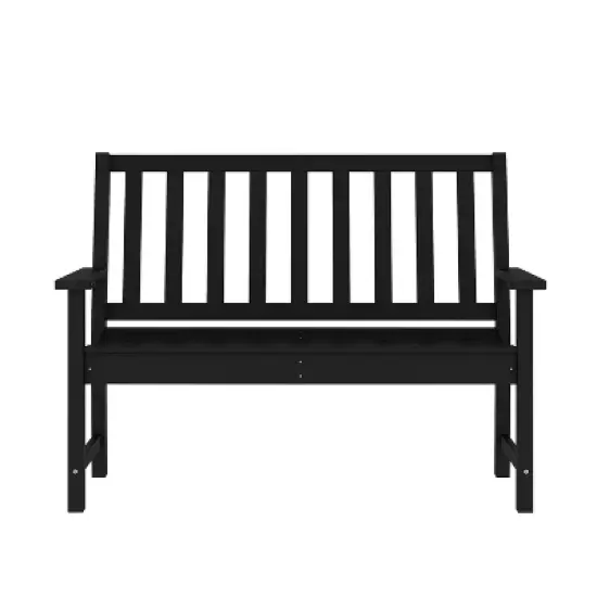 Merrick Lane All Weather Recycled HDPE Bench for Indoor and Outdoor Use image {7}