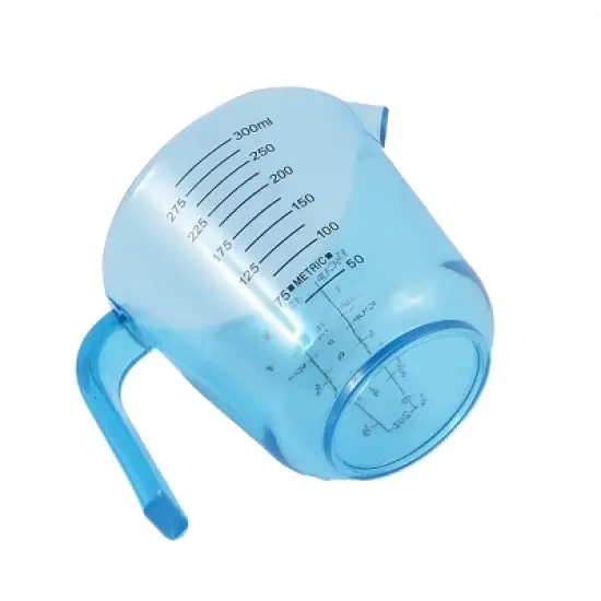 Unique Bargains Plastic 300ml Kitchen Measuring Cup 3.5" x 3.4" Clear Blue 1 Pc image {2}