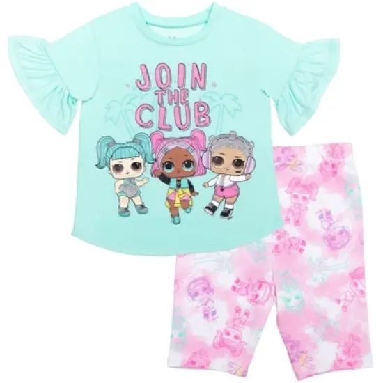 L.O.L. Surprise! Girls Graphic T-Shirt and Bike Shorts Set Toddler to Big Kid image {9}