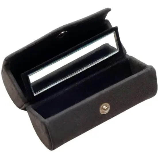 Speert Suede Mirror Double Lipstick Holder Pouch Snap Closure Grey or Tan Brown image {1}