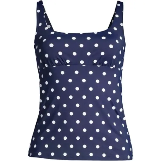 Lands' End Women's Square Neck Underwire Tankini Top Swimsuit Adjustable Straps image {3}