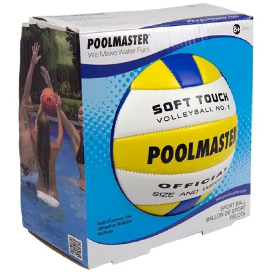 Pool Master 8" Sports Ball Soft Touch Volleyball Swimming Pool Accessory - Blue/Yellow image {1}