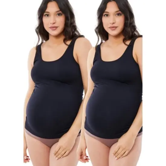 Ingrid & Isabel Basics Maternity Belly Support Cami Bundle 2 Pack image {7}