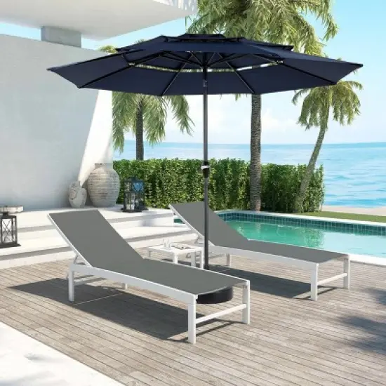 10FT 3-Tier Auto-Tilt Outdoor Umbrella, Aluminum Patio Table Umbrella for Market, Pool, Deck (Base Not Included) - Maison Boucle image {9}