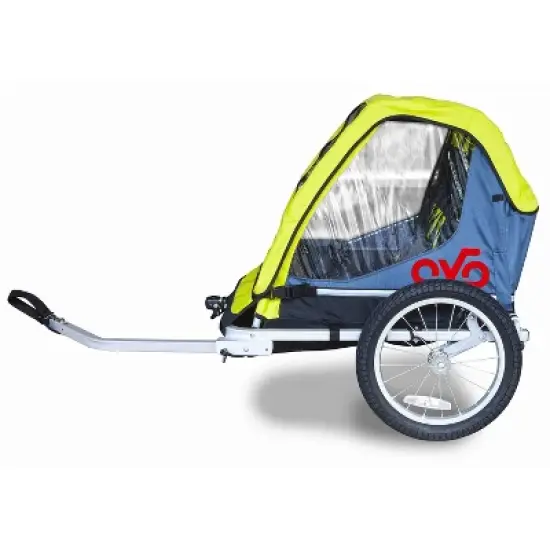 Cyclic Double 2 Seat Kids' Bike Trailer - Gray/Green image {2}