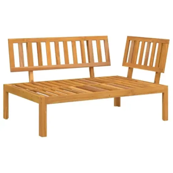 vidaXL Patio Pallet Corner Sofa Bench - Outdoor Garden Furniture - Solid Wood Acacia 52.4"x36.2"x27.2" - Brown image {8}
