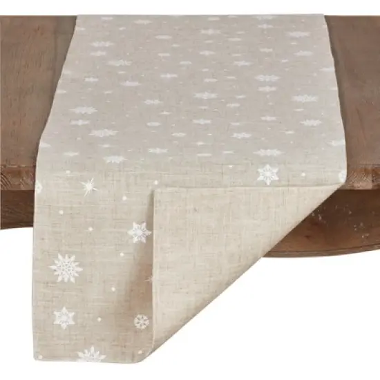 Saro Lifestyle Snowflake Christmas Table Runner image {1}
