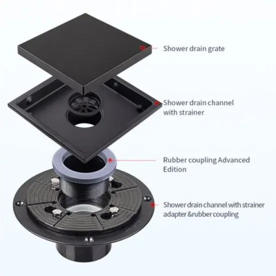 6 Inch Square Shower Floor Drain image {2}