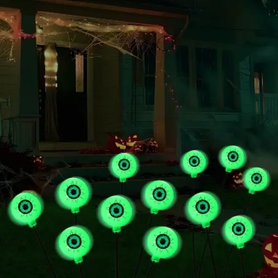 Joyfy Eyeball Yard Stake Outdoor Halloween Decorations, Garden Stake LED Light, Waterproof Stake Decor Light for Halloween image {2}