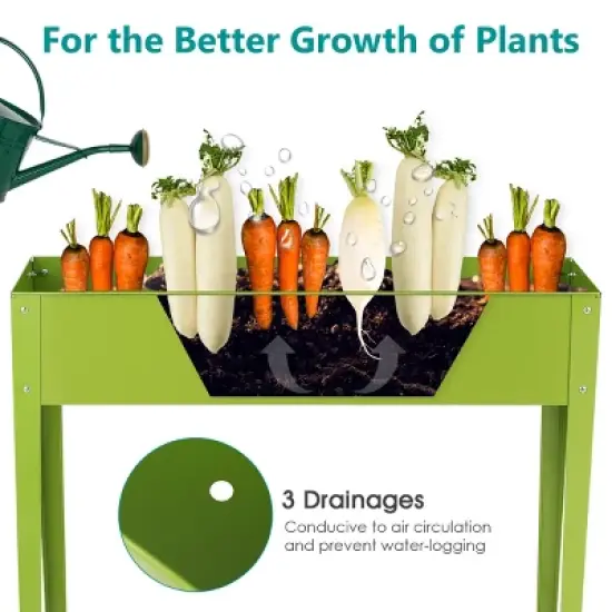 Costway 40''x12'' Outdoor Elevated Garden Plant Stand Raised Tall Flower Bed image {2}