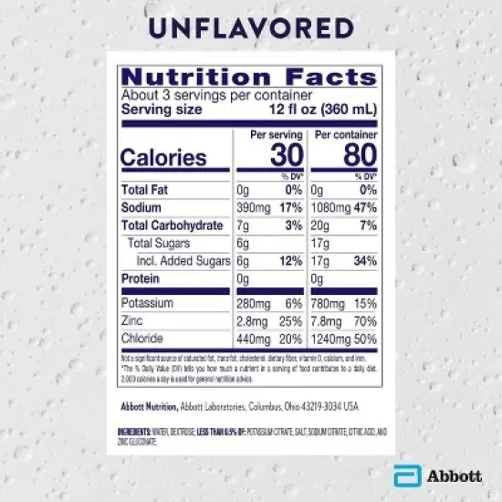 Pedialyte Electrolyte Solution Hydration Drink - Unflavored - 33.8 fl oz image {6}