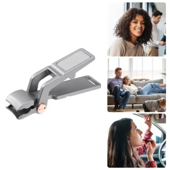 Unique Bargains Stainless Steel Nail Clippers Portable Nail Tool for Nail Care for Women Gray 1Pc image {1}