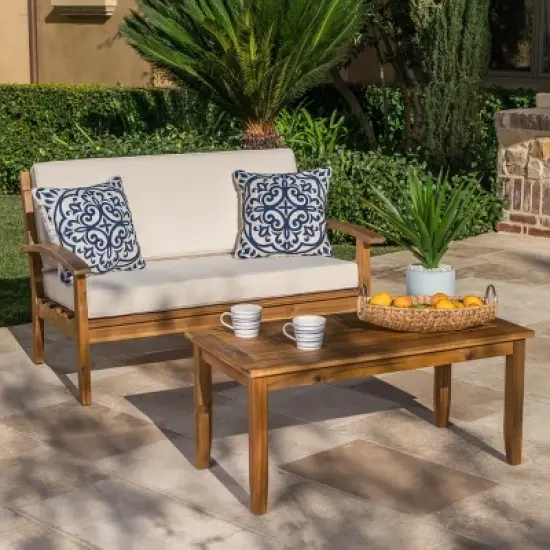 FIONECA Outdoor Beige Seat with Coffee Table, All-Weather Rattan Chair and Table Set for Patio, Garden, Balcony, or Poolside image {16}