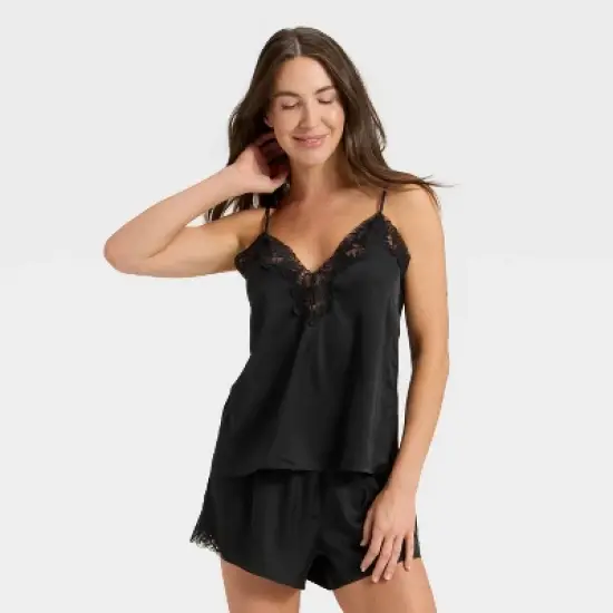 Women's Lace Trim Satin Pajama Tank Top - Auden&trade; image {5}