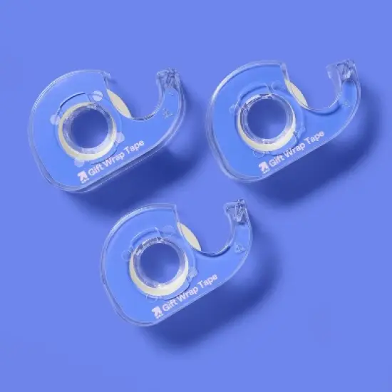 3pk Gift Wrap Tape - up&up&trade;: Clear Plastic Tape for Gift Wrapping, 0.75" Width, 300" Length, Christmas Wrapping image {1}