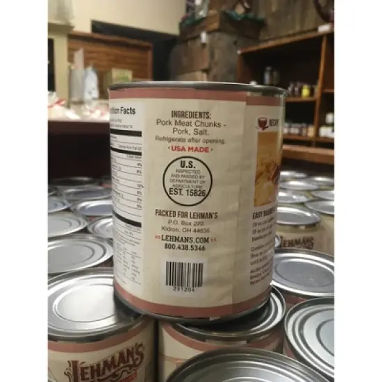 Lehman's All Natural Canned Meat, USA Made Ready to Eat for Everyday, Camping or Emergencies, 28 oz Cans, Case of 12 image {4}