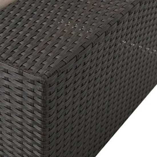 Santa Cruz 8pc Wicker Sectional - Dark Brown - Christopher Knight Home image {2}