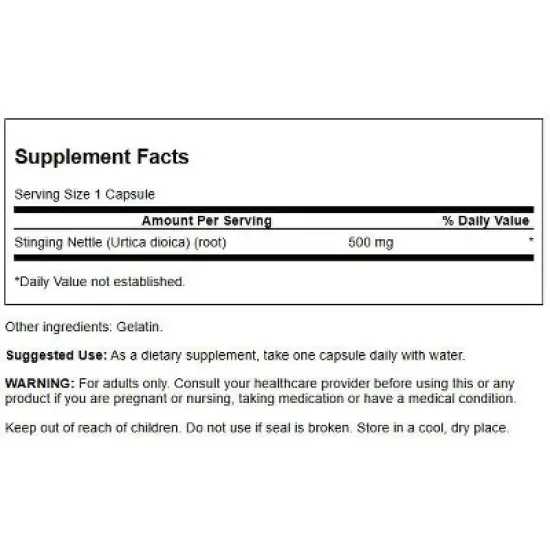 Swanson Stinging Nettle Root 500 mg 100 Caps image {1}