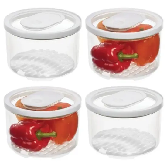 iDesign Round Produce Bin with Drainage Tray and Lid image {11}