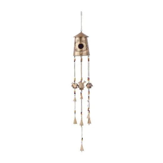 42" Iron Rustic Birds Windchime Bronze - Olivia & May: Outdoor Garden Decor, Gentle Tones image {7}