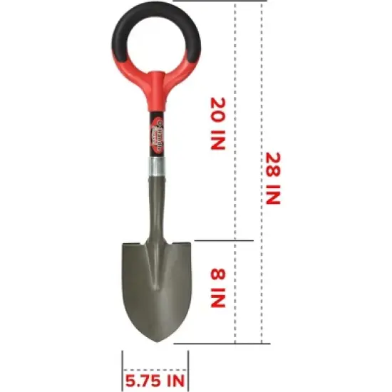 Radius Garden Mini-O Digger Steel Shovel, Red image {1}