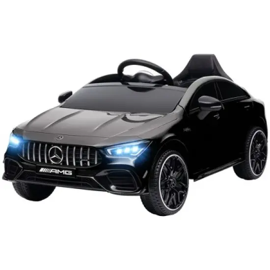 Qaba Mercedes-Benz AMG CLA 45 Licensed 12V Kids Ride on Car, Kids Electric Car with Remote Control, Suspension, LED Lights, Music Horn, Black image {3}
