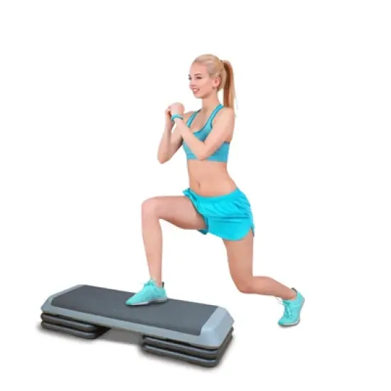 Dexmalle Adjustable Aerobic Step Workout Step with 4 Risers Fitness image {6}