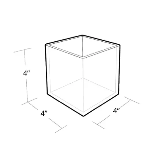 Azar Displays 4" Deluxe Clear Acrylic Square Cube Bin for Counter, 2-Pack image {3}