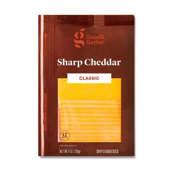 Sharp Cheddar Deli Sliced Cheese - 8oz/12 slices - Good & Gather&trade; image {4}