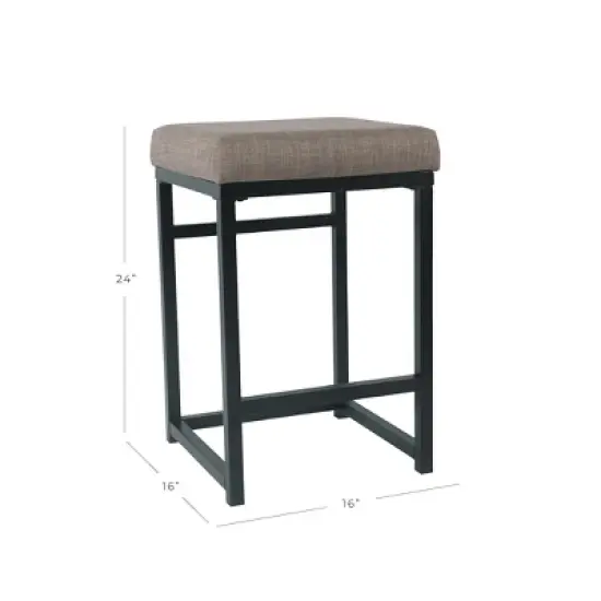 Open Back Metal Counter Height Barstool - HomePop image {1}