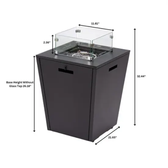 LeisureMod Chelsea Aluminum Modern Outdoor Propane Fire Pit Table with Lid, Sleek Design for Patio, Deck, Garden, Backyard, Lounge, or Poolside Area image {8}