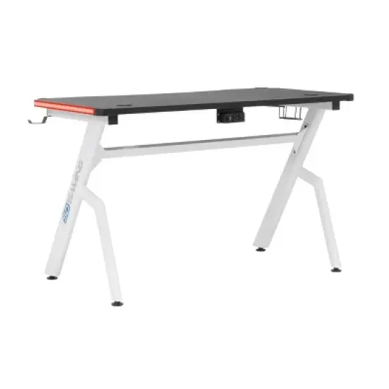 Icon PC Gaming Desk with Built-in Charging Station and LED Lights Black - SD Gaming image {4}