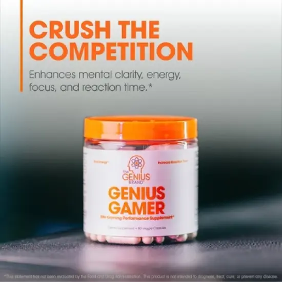 Genius Gamer &ndash; Brain Supplement for Gamers to Improve Focus, Clarity, Reaction Time & Blue Light Support &ndash; 80 Pills with Lutemax image {2}
