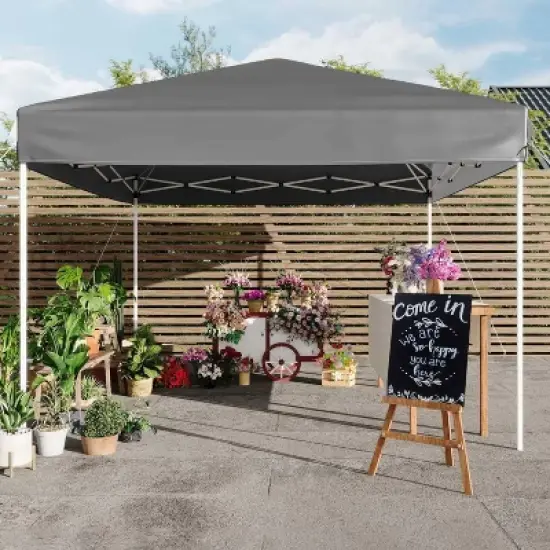 GustoWave Adjustable Height Outdoor 10x10Ft Pop Up Portable Canopy Tent with Carrying Bag for Parties, Camping image {9}