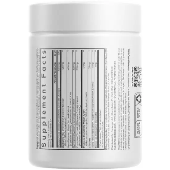 Codeage GLP-Advantage+, Chromium, Berberine, Gymnema, Resveratrol, GLP-1 Activity Support - 60ct image {1}