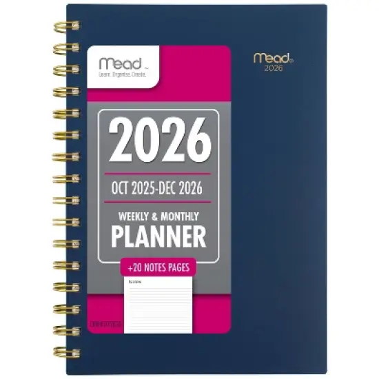 Mead 2025-2026 8.5"x6.375" Basic Small Navy Blue Planner image {6}