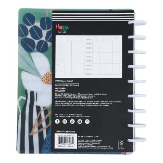 Happy Planner July 2024 - June 2025 Weekly/Monthly Planner 9.75"x8.75" Classic Vivid Blooms image {8}