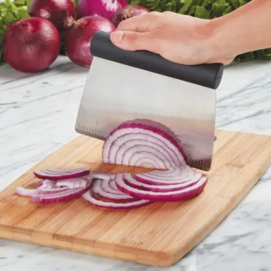 KitchenAid All Purpose Scraper: Black, Dishwasher-Safe, Rubberized Handles, Food & Pastry Scraper, Stainless Steel image {4}