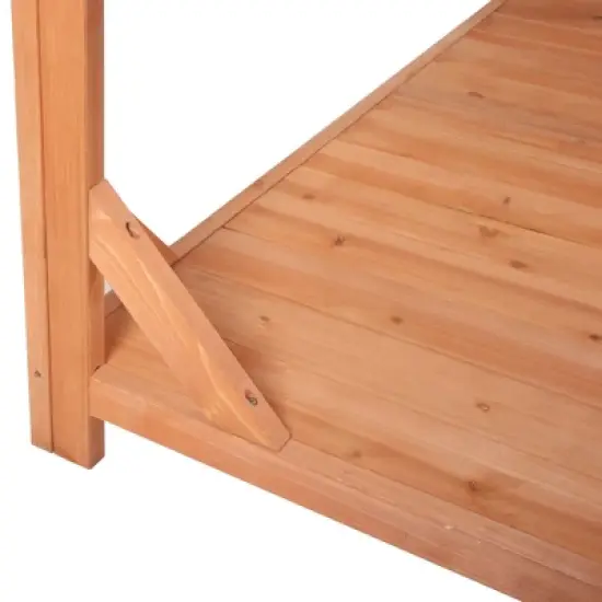 Gulches 65" Forest Natural Farmhouse Garden Potting Bench with Planter Stands and Holders image {13}